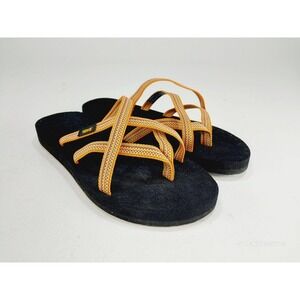 Teva Olowahu Womens Size 7 Orange Multicolor Toe Loop Flip Flop Sandals
